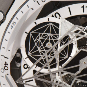 Big Bang Sang Bleu II Chrono Ti 45mm BBF White Skeleton Dial White Rubber Strap HUB1240 - Image 8