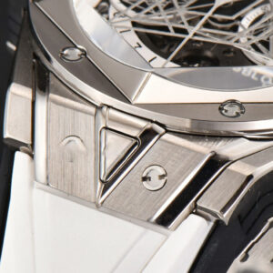 Big Bang Sang Bleu II Chrono Ti 45mm BBF White Skeleton Dial White Rubber Strap HUB1240 - Image 13