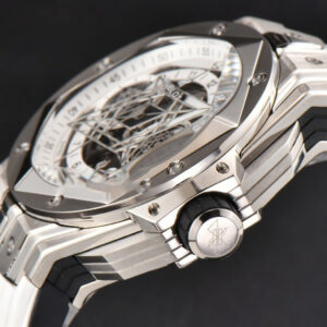 Big Bang Sang Bleu II Chrono Ti 45mm BBF White Skeleton Dial White Rubber Strap HUB1240 - Image 14
