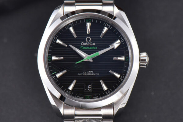 Aqua Terra 150M Master Chronometers VSF 41MM Black Dial Green Hand SS Bracelet A8900