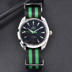 Aqua Terra 150M Master Chronometers VSF 41MM Black Dial Green Hand Nylon Strap A8900 - Image 5