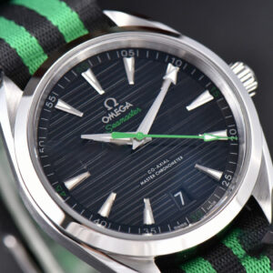 Aqua Terra 150M Master Chronometers VSF 41MM Black Dial Green Hand Nylon Strap A8900 - Image 11