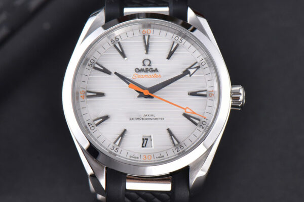Aqua Terra 150M SeaMaster VSF 41MM White Dial Orange Hands Black Rubber Strap A8900