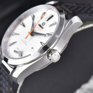 Aqua Terra 150M SeaMaster VSF 41MM White Dial Orange Hands Black Rubber Strap A8900 - Image 5