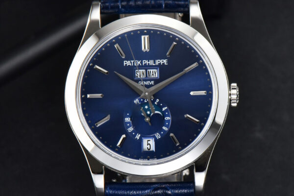 Complications 5396 38.5mm ZF Blue Dial Moonphase Stick Markers Black Leather Strap MY9015