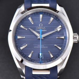 Aqua Terra 150M Master Chronometers VSF 41MM Dark Blue Dial Blue Hand Rubber Strap A8900