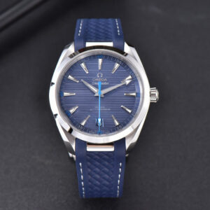 Aqua Terra 150M Master Chronometers VSF 41MM Dark Blue Dial Blue Hand Rubber Strap A8900 - Image 5