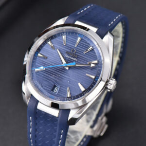 Aqua Terra 150M Master Chronometers VSF 41MM Dark Blue Dial Blue Hand Rubber Strap A8900 - Image 6