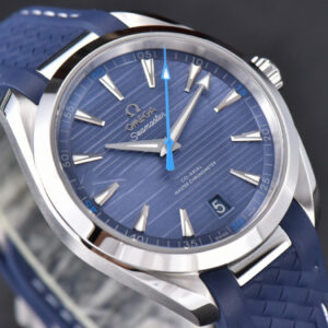 Aqua Terra 150M Master Chronometers VSF 41MM Dark Blue Dial Blue Hand Rubber Strap A8900 - Image 12
