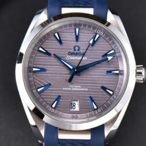 Aqua Terra 150M Seamaster VSF 41MM Gray Dial Blue Hands Blue Rubber Strap A8900