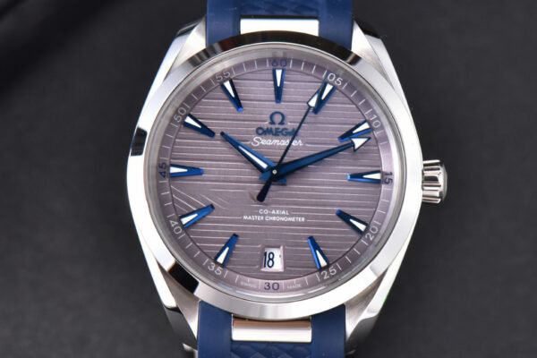 Aqua Terra 150M Seamaster VSF 41MM Gray Dial Blue Hands Blue Rubber Strap A8900