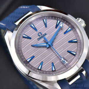 Aqua Terra 150M Seamaster VSF 41MM Gray Dial Blue Hands Blue Rubber Strap A8900 - Image 18