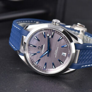 Aqua Terra 150M Seamaster VSF 41MM Gray Dial Blue Hands Blue Rubber Strap A8900 - Image 21