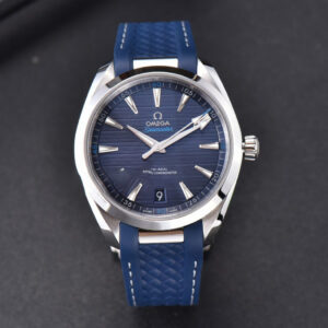Aqua Terra 150M Seamaster VSF 41MM Blue Dial Silver Hands Blue Rubber Strap A8900