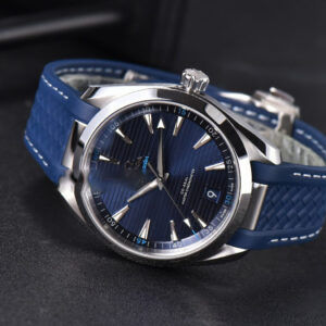 Aqua Terra 150M Seamaster VSF 41MM Blue Dial Silver Hands Blue Rubber Strap A8900 - Image 18