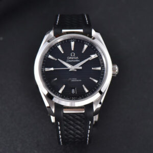 Aqua Terra 150M SeaMaster VSF 41MM Black Dial Silver Hands Black Rubber Strap A8900 - Image 5