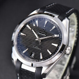 Aqua Terra 150M SeaMaster VSF 41MM Black Dial Silver Hands Black Rubber Strap A8900 - Image 6