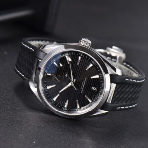 Aqua Terra 150M SeaMaster VSF 41MM Black Dial Silver Hands Black Rubber Strap A8900 - Image 12