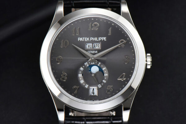 Complications 5396 38.5mm ZF Gray Dial Moonphase Stick Markers Black Leather Strap MY9015