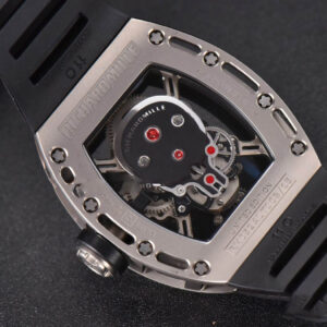 RM052 Skull Titanium Real Tourbillon 50mmx42mm JBF Skeleton Dial on Black Rubber Strap - Image 15