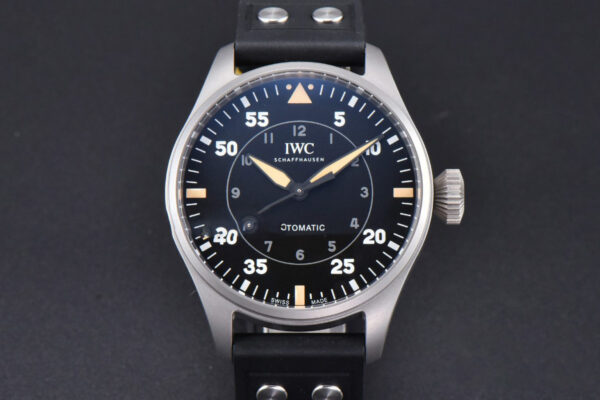 Big Pilot IW329701 Titanium M+F 43.8MM Black Dial Black Rubber Strap SEIKO 8N-24