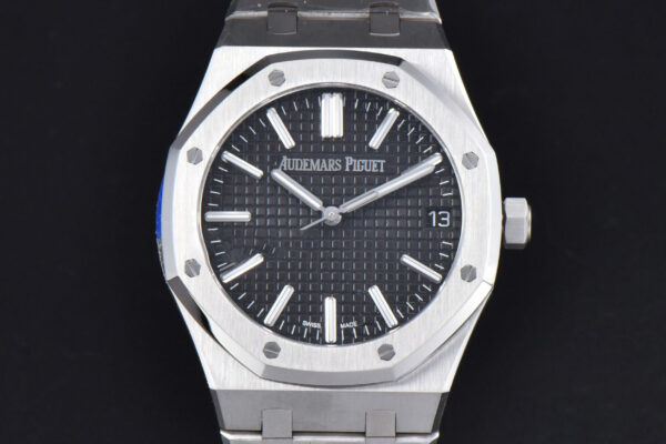 Royal Oak 15510 “50th Anniversary” APSF 41MM SS Black Dial SS Bracelet SA4302 Super Clone