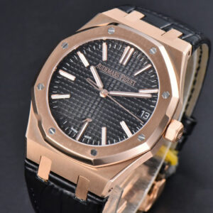 Royal Oak 15510 “50th Anniversary” APSF 41MM RG Black Dial Leather Strap SA4302 Super Clone - Image 25