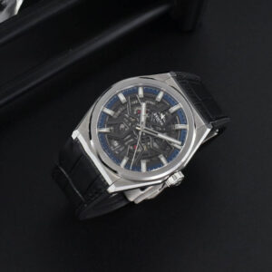Defy Classic LF 41MM Skeleton Blue Dial Blue Gummy Strap A2892 - Image 3