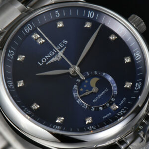 Longines Master Moonphase 40MM GF Blue Dial Diamond Marker SS Bracelet A899 - Image 7
