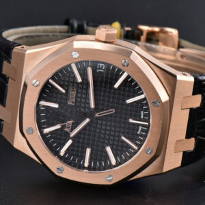 Royal Oak 15510 “50th Anniversary” APSF 41MM RG Black Dial Leather Strap SA4302 Super Clone - Image 33