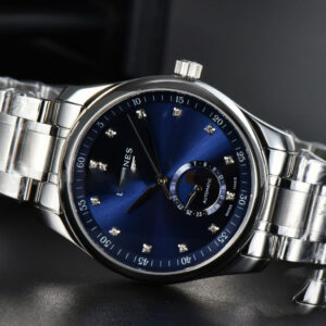 Longines Master Moonphase 40MM GF Blue Dial Diamond Marker SS Bracelet A899 - Image 9