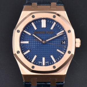 Royal Oak 15510 “50th Anniversary” APSF 41MM RG Blue Dial Leather Strap SA4302 Super Clone
