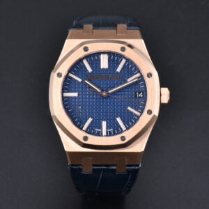 Royal Oak 15510 “50th Anniversary” APSF 41MM RG Blue Dial Leather Strap SA4302 Super Clone - Image 24