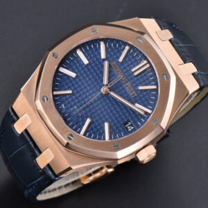 Royal Oak 15510 “50th Anniversary” APSF 41MM RG Blue Dial Leather Strap SA4302 Super Clone - Image 25
