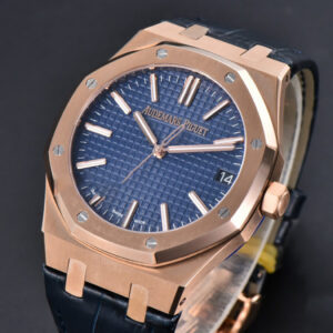 Royal Oak 15510 “50th Anniversary” APSF 41MM RG Blue Dial Leather Strap SA4302 Super Clone - Image 26