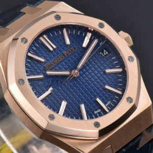 Royal Oak 15510 “50th Anniversary” APSF 41MM RG Blue Dial Leather Strap SA4302 Super Clone - Image 33