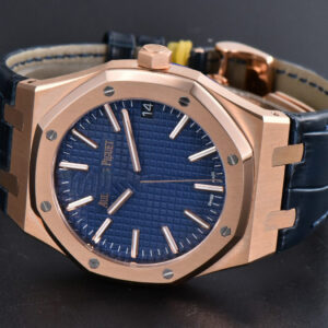Royal Oak 15510 “50th Anniversary” APSF 41MM RG Blue Dial Leather Strap SA4302 Super Clone - Image 34