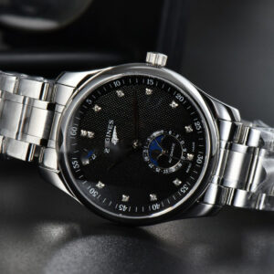 Longines Master Moonphase 40MM GF Black Dial Diamond Marker SS Bracelet A899 - Image 17