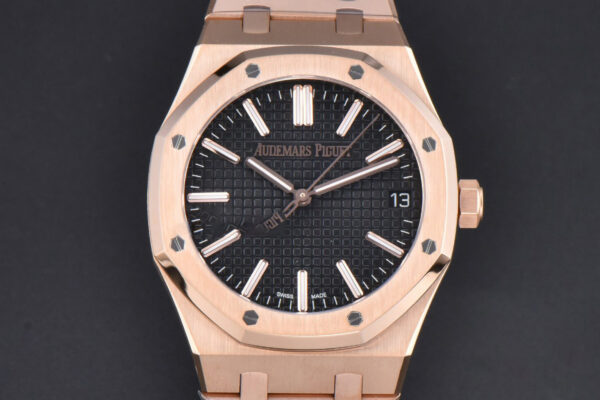 Royal Oak 15510 “50th Anniversary” APSF 41MM RG Black Dial RG Bracelet SA4302 Super Clone