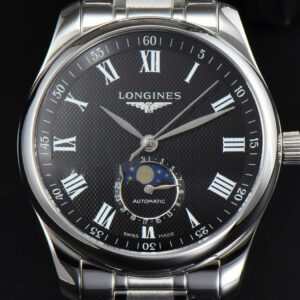 Longines Master Moonphase 40MM GF Black Dial Roma Marker SS Bracelet A899