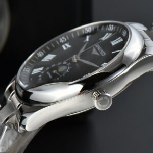 Longines Master Moonphase 40MM GF Black Dial Roma Marker SS Bracelet A899 - Image 15