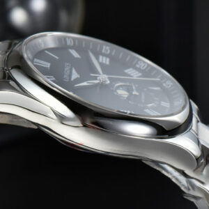 Longines Master Moonphase 40MM GF Black Dial Roma Marker SS Bracelet A899 - Image 17