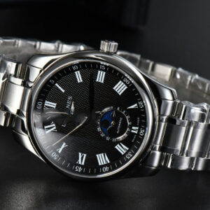 Longines Master Moonphase 40MM GF Black Dial Roma Marker SS Bracelet A899 - Image 18