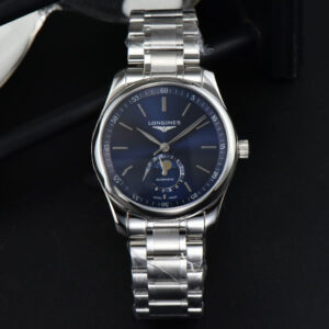 Longines Master Moonphase 40MM GF Blue Dial Stick Marker SS Bracelet A899