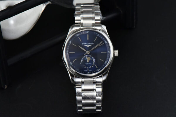 Longines Master Moonphase 40MM GF Blue Dial Stick Marker SS Bracelet A899