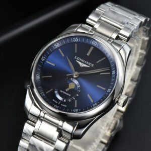 Longines Master Moonphase 40MM GF Blue Dial Stick Marker SS Bracelet A899 - Image 9