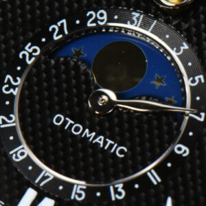 Longines Master Moonphase 40MM GF Black Dial Roma Marker Black Leather Strap A899 - Image 7