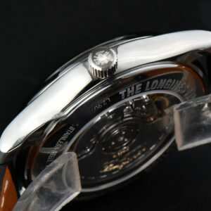 Longines Master Moonphase 40MM GF Black Dial Diamond Marker Black Leather Strap A899 - Image 3