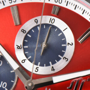 Aikno Chrono 44mm OF Red/Blue Dial Red Rubber Strap Swiss Quartz - Image 6