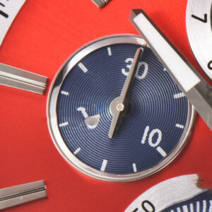 Aikno Chrono 44mm OF Red/Blue Dial Red Rubber Strap Swiss Quartz - Image 7